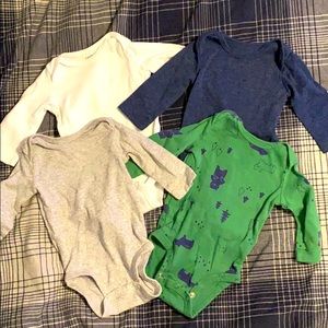 Baby boys long sleeve onesies 3 month